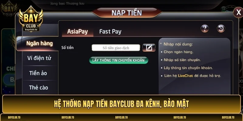 nạp tiền Bayclub